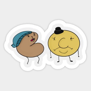 Yellow Boi and Bean Lad Sticker